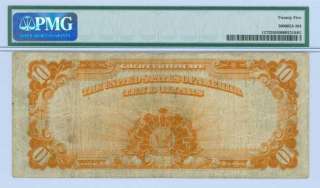 1922 GOLD COIN $10 GOLD CERTIFICATE LARGE NOTE PMG VF25  