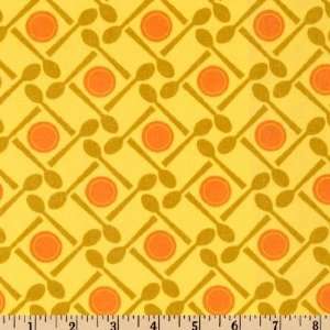  45 Wide Lizzy Dish Spinning Plate Squares Yellow Fabric 