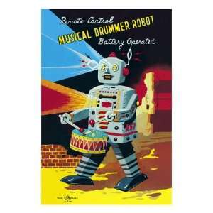  Musical Drummer Robot , 18x24