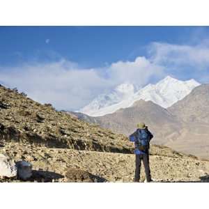  Trekker Taking a Photo on Annapurna Circuit Trek, Between 