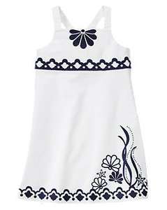   Seashell Embroidered WHITE Dress Cape Cod Cutie COLLECTION $36.95