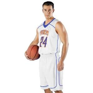 Alleson 548PY Youth Mock Mesh Basketball Shorts WH/RO   WHITE/ROYAL YS