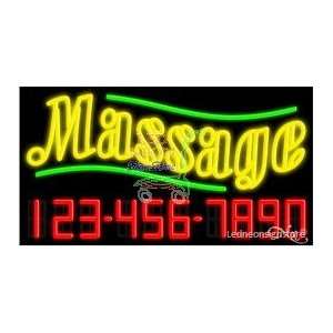 Massage Neon Sign 20 inch tall x 37 inch wide x 3.5 inch deep outdoor 