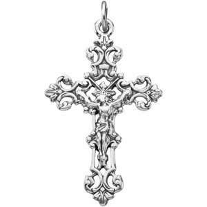  R48029 Sterling 37.47 X 23.25 Mm Crucifix W/ Jump Ring 