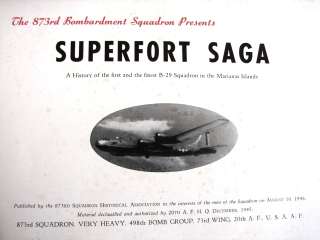   873rd Bomber Squadron   B 29 Marianas   1946 orig unit history  