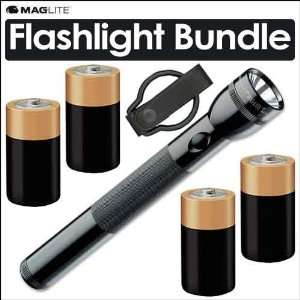  Maglite ST3D016 LED 3D Cell Flashlight Black Bundle With 4 