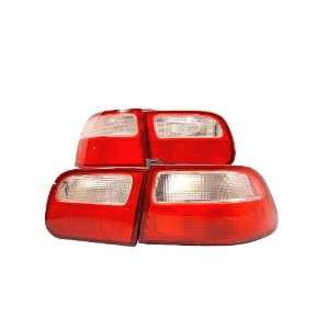  Honda Civic 3Dr Taillights/ Tail Lights/ Lamps   Red Clear 