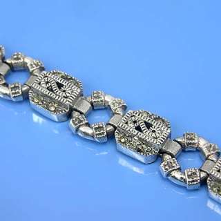 Inch Sterling Marcasite O Linked Bracelet (YSB 017)  