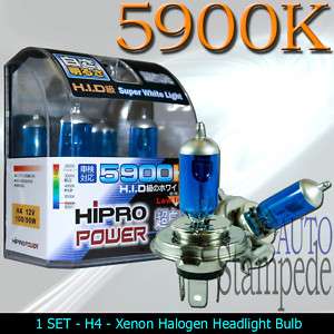 H4 5900K SUPER WHITE XENON HID HALOGEN HEADLIGHT BULBS  
