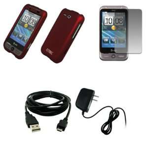  EMPIRE Red Rubberized Hard Case Cover + Screen Protector 
