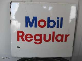 VINTAGE PORCELAIN MOBIL OIL GAS PUMP ADVERTISING SIGN  