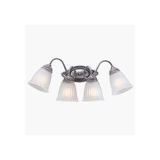 Sea Gull 4076 61 Bath / Vanity Light Silver Patina / Etched Glass 