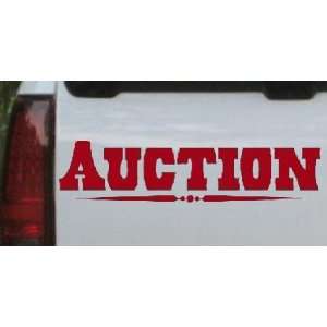  Red 54in X 13.5in    Auction Decal Window Sign Business 