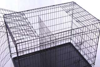 Doors Folding Dog Crate Cage Kennel with Divider 42  
