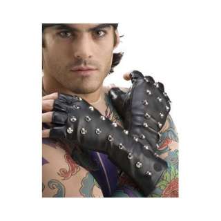  Gothic Punk Vampire Biker Costume Studded PVC Gloves 