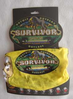 Survivor Gabon Yellow Kota Tribe Buff & Card NWD  