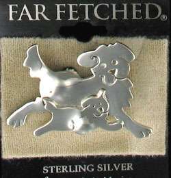 STERLING FAR FETCHED GOING FOR A WALK (DOGS) PIN  