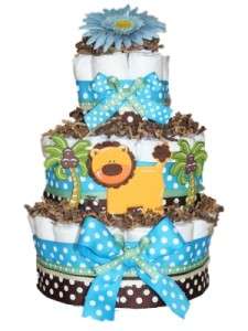   and Brown Lion Jungle Themed Diaper Cake Baby Shower Center Piece L@@K