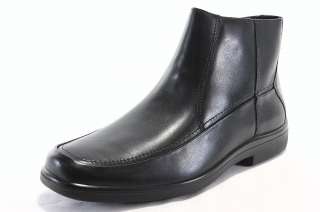 Hush Puppies Gain H12412 Mens Shoes Black Leather Zippered Dress 