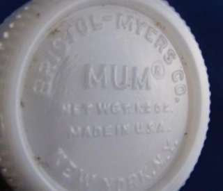 Bristol Myers Mum Jars Vintage Milk Glass  