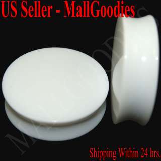 1108 Double Flare White Acrylic 1 5/8 Inch Plugs 41mm  