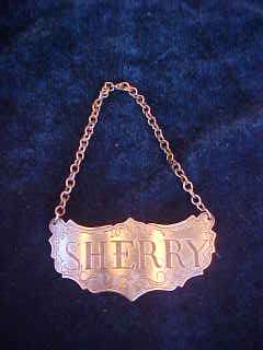 Stieff Historic Newport SHERRY Pewter Decanter Label  