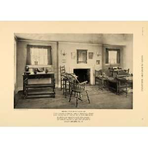  1918 Print Living Room Furniture Simple Rustic Quaint 