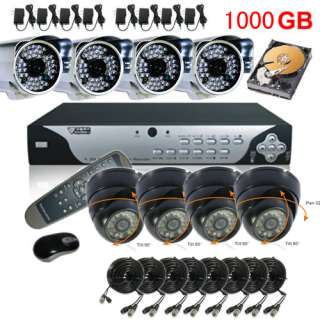 8CH H.264 CCTV SECURITY DVR SYSTEM CCTV CAMERA 1000GB  