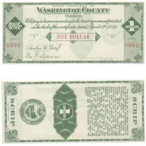   Dollar Scrip, OR380 1. Sealed brick of 500 notes. 