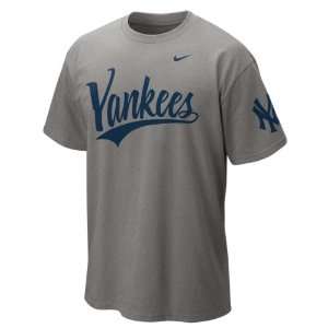  New York Yankees Grey Heather Nike 2012 Script Wordmark T 