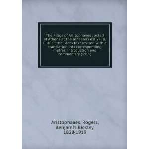   ) Rogers, Benjamin Bickley, 1828 1919 Aristophanes Books
