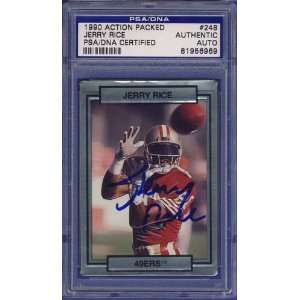  1990 Action Packed JERRY RICE Signed Card PSA/DNA 