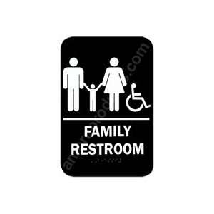 Restroom Sign Family Handicap Black 5336