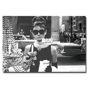   Framed Poster   Breakfast At Tiffanys Horizontal B/w 