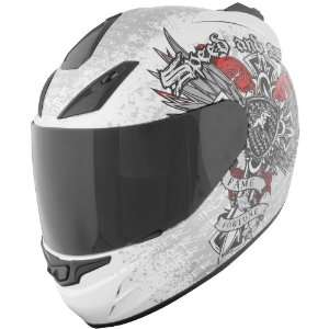   Full Face Motorcycle Helmet Silver/White Cat Outa Hell Large L 87 5479