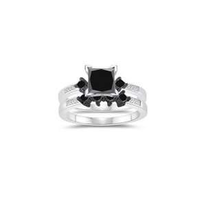  1.55 2.05 Cts Black & White Diamond Matching Ring Set in 