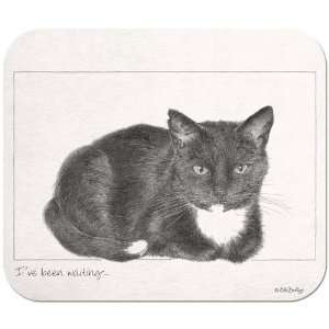  Ive Been Waiting Black White Cat Mouse Pad MousePad 