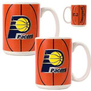  Indiana Pacers Mug Set   2Pc 15 oz Gameball Ceramic Mug 