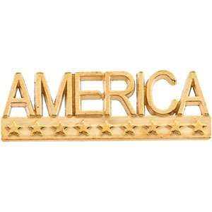    14k Yellow Gold America Lapel Pin 7.5x22.5mm   JewelryWeb Jewelry