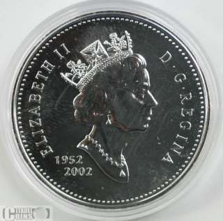 2002 Canada $1 Queen Golden Jubilee BU Silver Dollar  