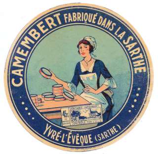 FRENCH CHEESE LABEL CAMEMBERT SARTHE YVRE LEVEQUE  