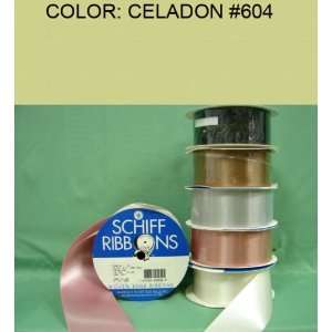   SINGLE FACE SATIN RIBBON Celadon #604 2 1/4~USA 