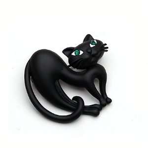 Lady Pin Brooch Black Cat Beautiful and The Highest Quality Crystal 