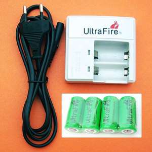 Charger+4 UltraFire 3.0V 800mAh CR123A Lithium Battery  