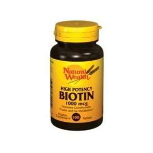  Natural Wealth Biotin Tabs 1000 Mcg 100 Health & Personal 