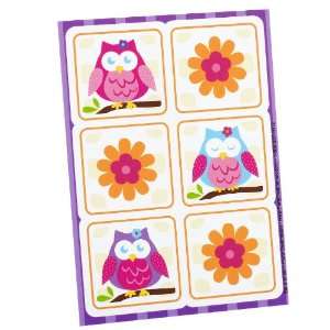  Owl Blossom Sticker Sheets (4) Party Supplies Toys 