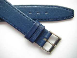 Blue genuine leather swiss made watch strap 18 mm  
