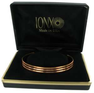 New Ionx Mens Metal Copper Bangle Cuff Bracelet Xl  