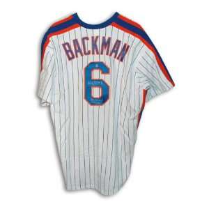  Wally Backman Autographed New York Mets White Pinstripe 