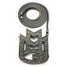 EXTRA Iced Out Rick Ross Maybach Music MMG Pendant & Black Franco 
